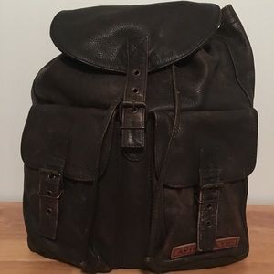 Dark Brown All Genuine Leather Avirex Backpack